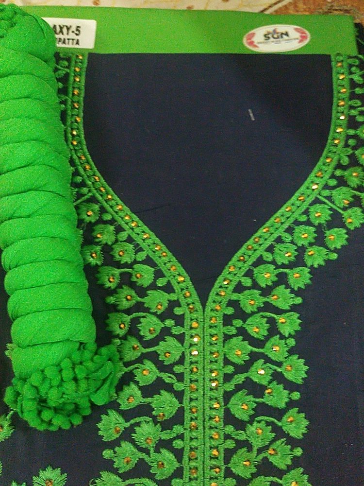 Navy Blue &amp; Green Suit Material