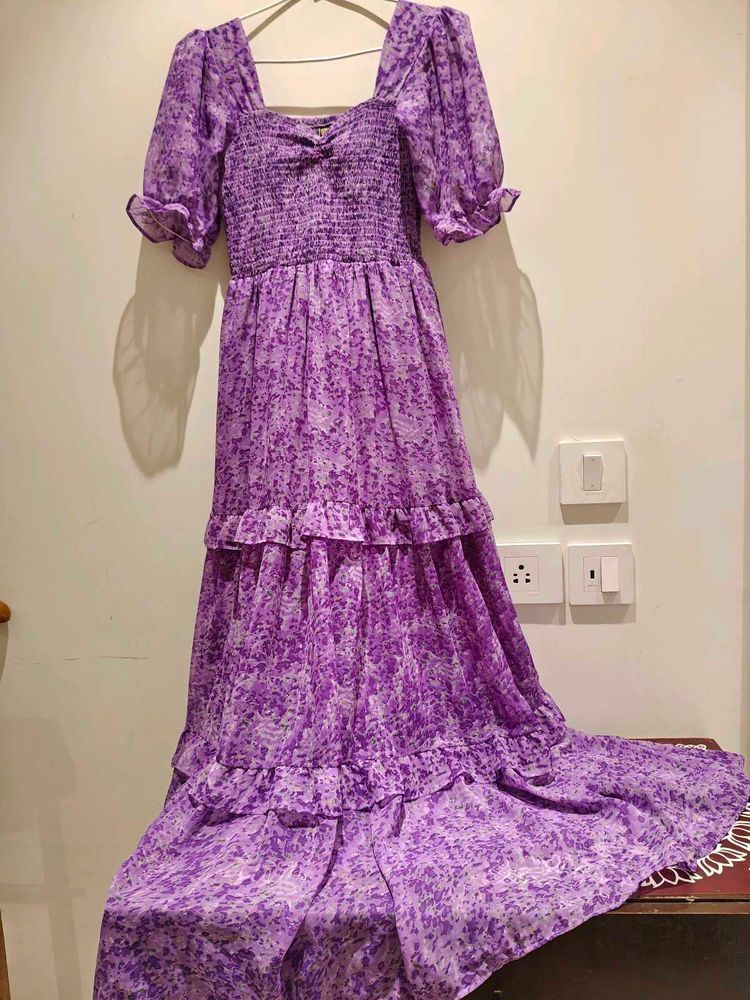 Purple Floral Maxi Dress