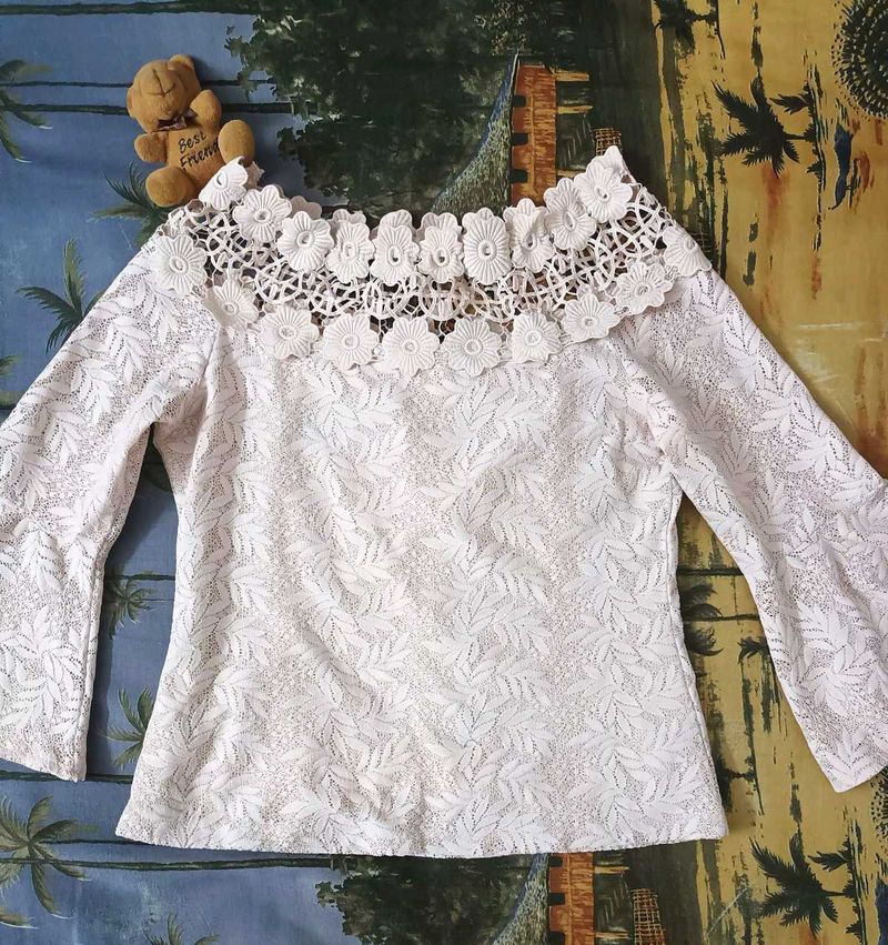 Madame Beige Off Shoulder Top...!!