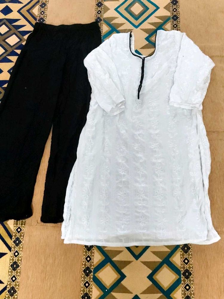 Chikan Kari Kurti Set