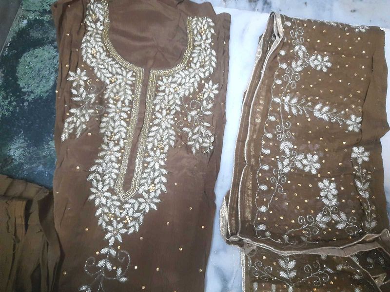 Pure Chinon Hanwork Heavy Party Wear Suit