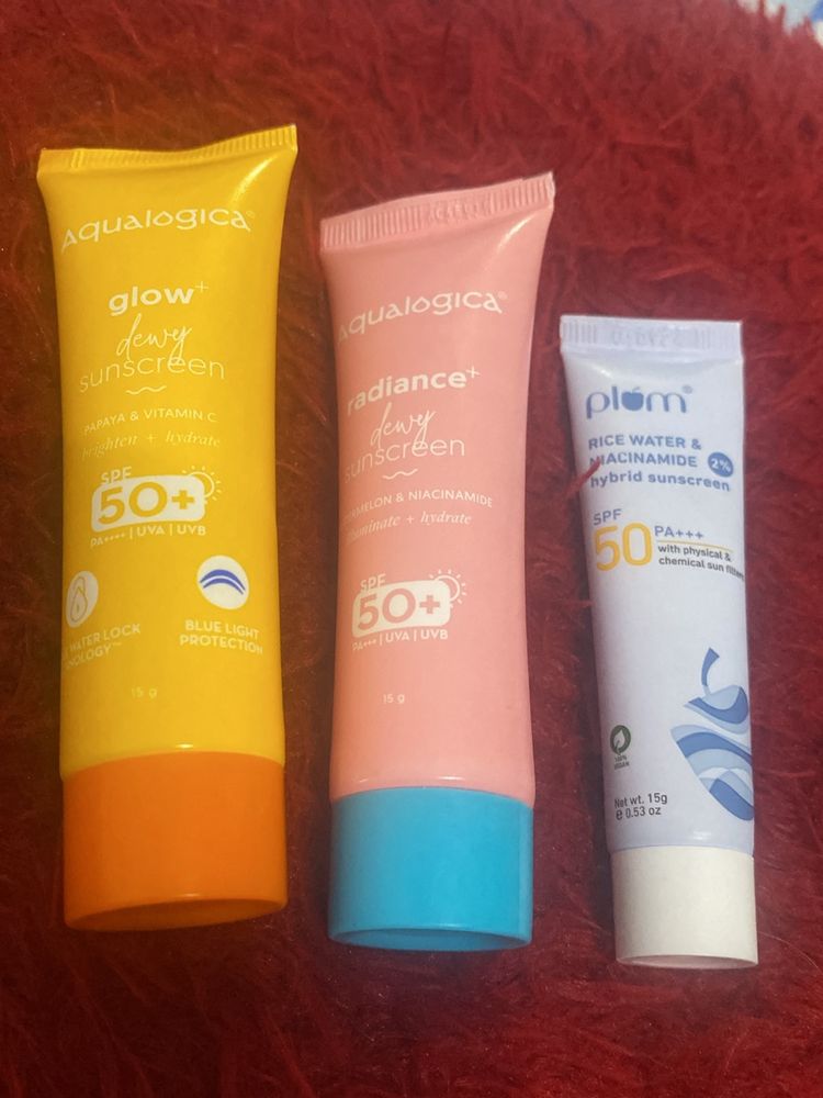 SPF 50 Aqualogic And Plum Sunscreen 3 Tube