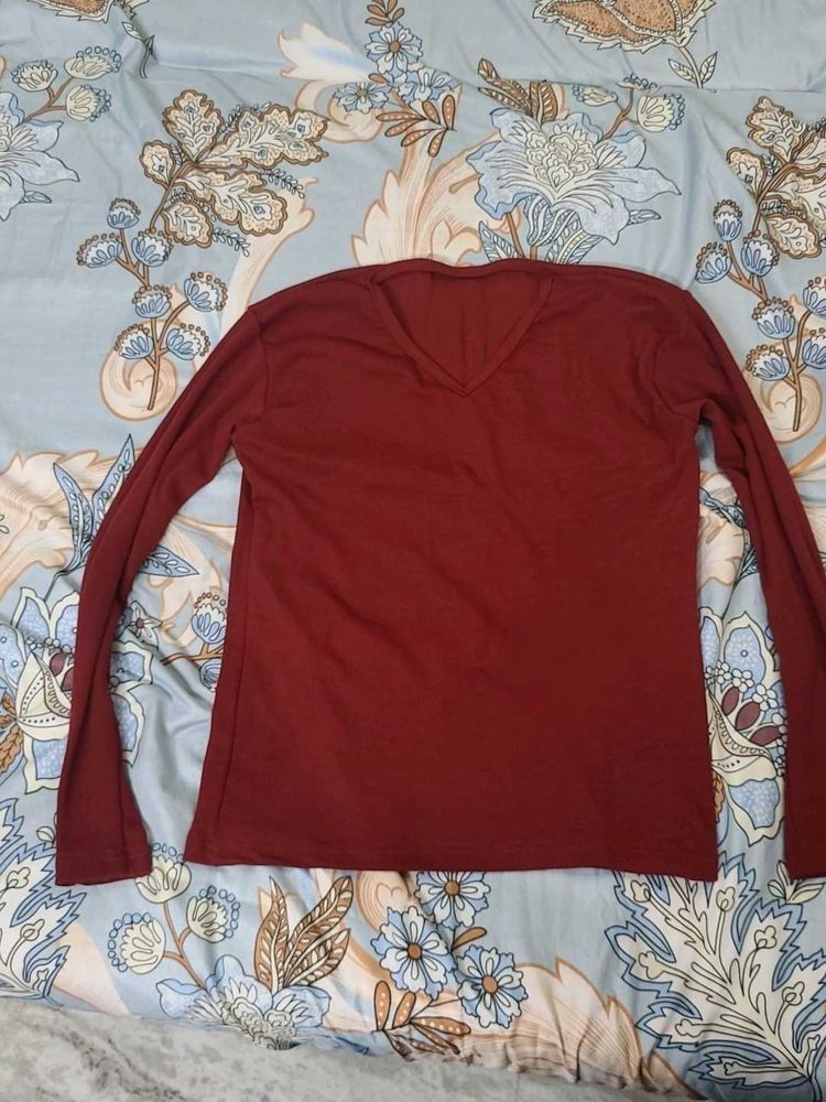 Ribbed MAROON top