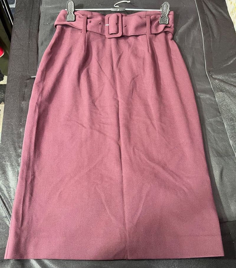 M&amp;S Belted Midi Skirt