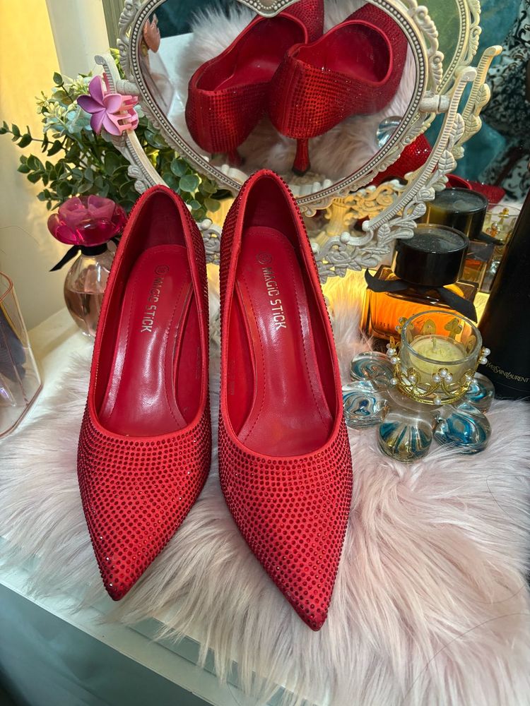 Red Embellished Heels