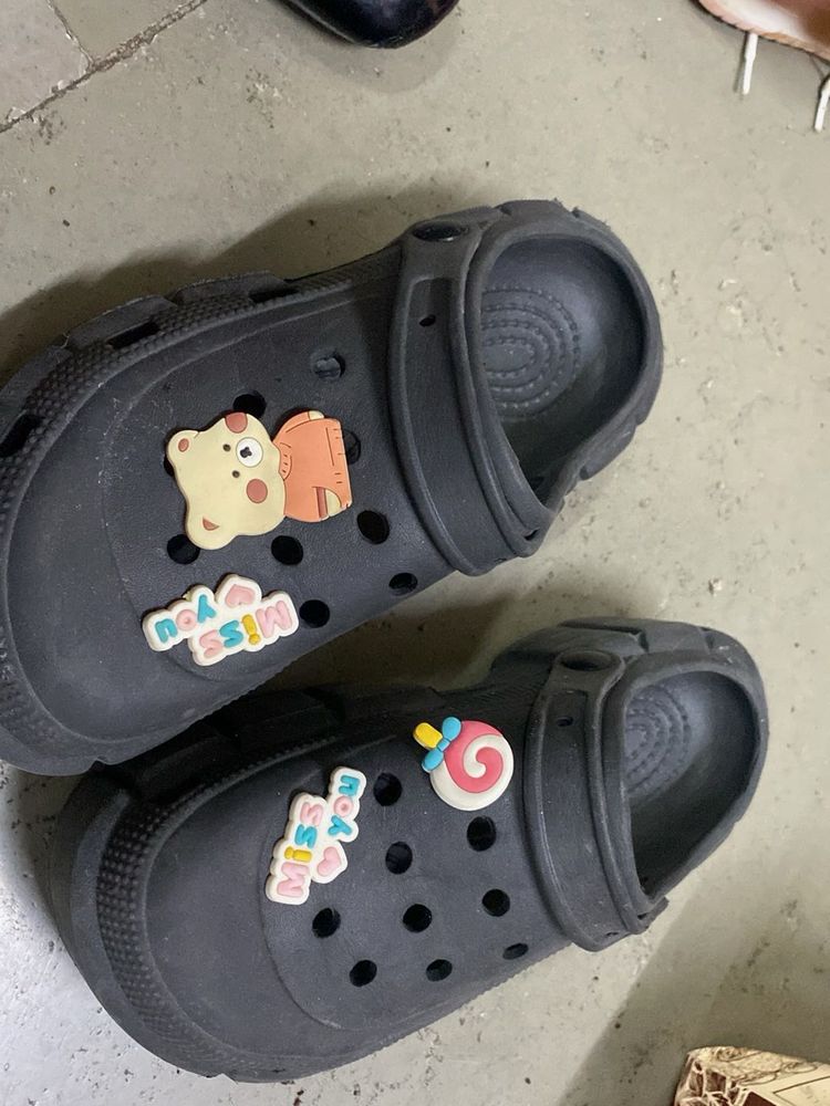 Black Clogs with Charms