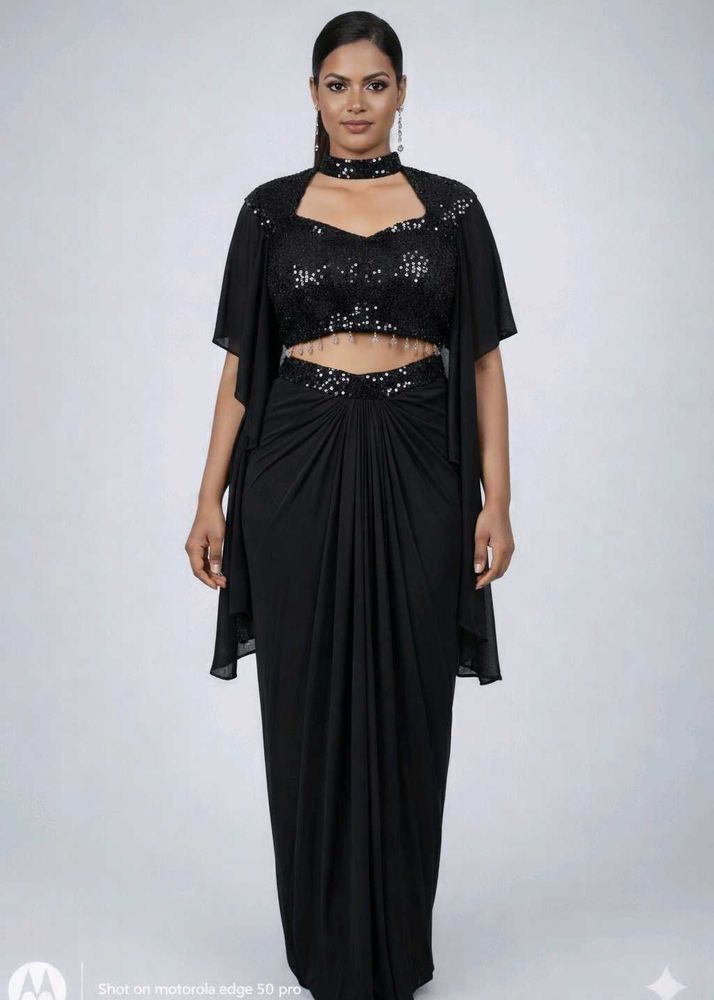 black indo western dress