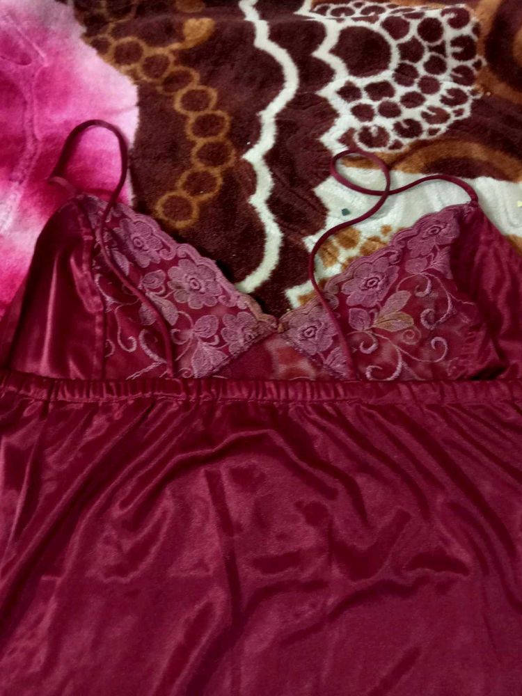 Burgundy Babydoll Lingerie