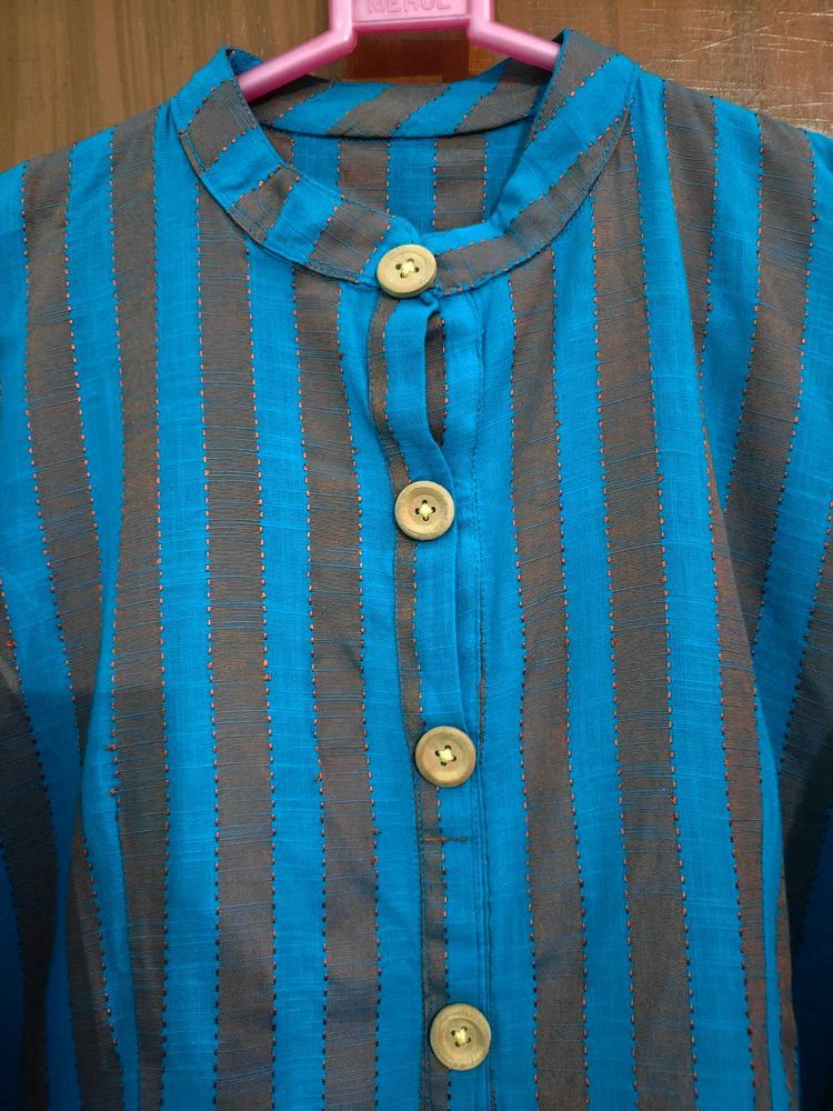 Blue Striped Kurti
