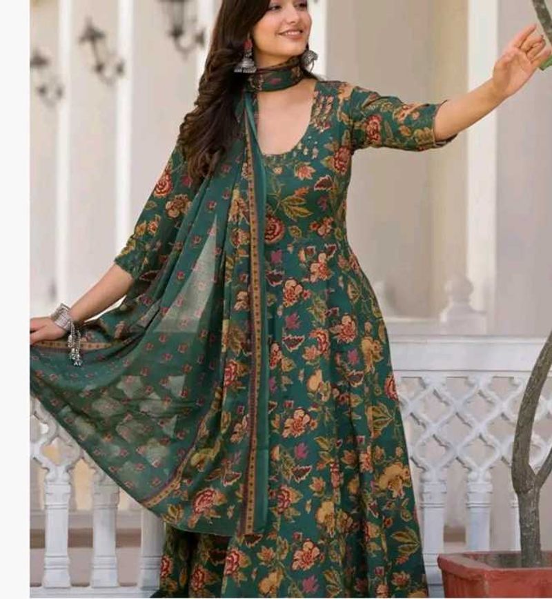 FABNEX Cotton Blend Women Kurta Set