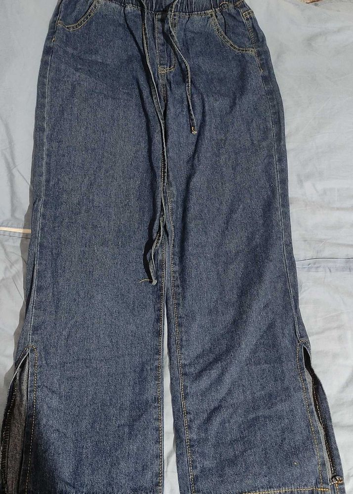 Denim Wide Leg Pants