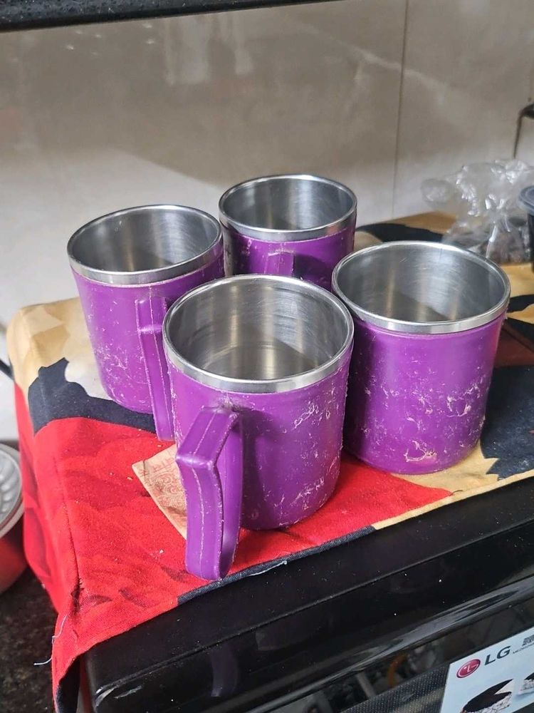 Set of 4 Purple Mugs