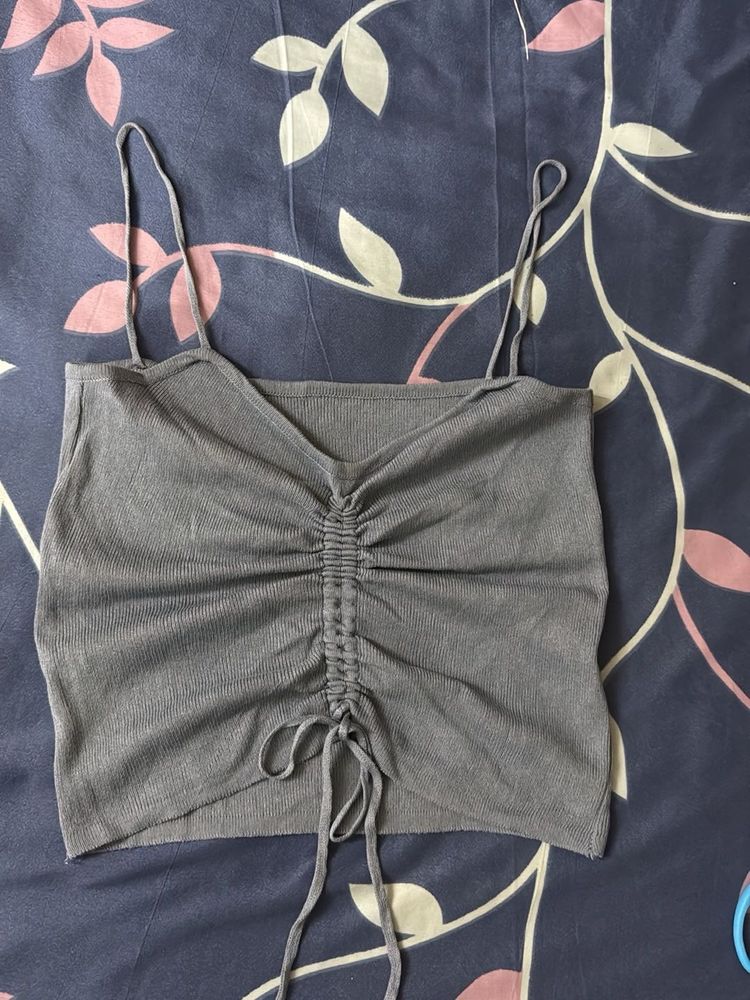 Grey Ruched Cami Top