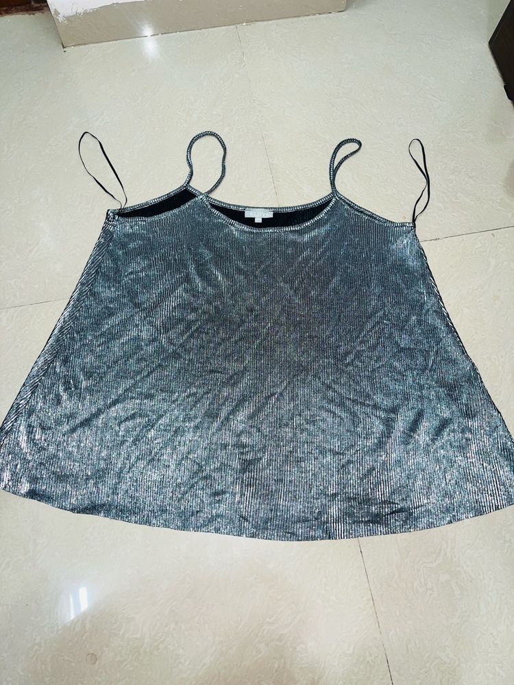 Metallic Silver Tank Top