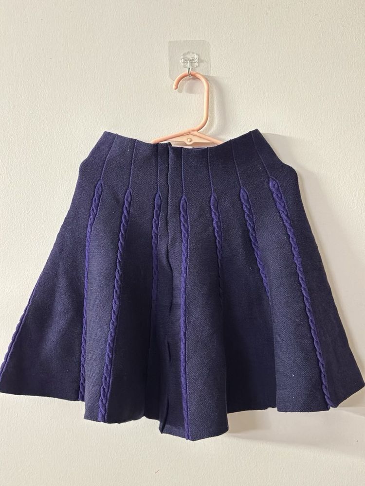 Indigo Ribbed Skirt