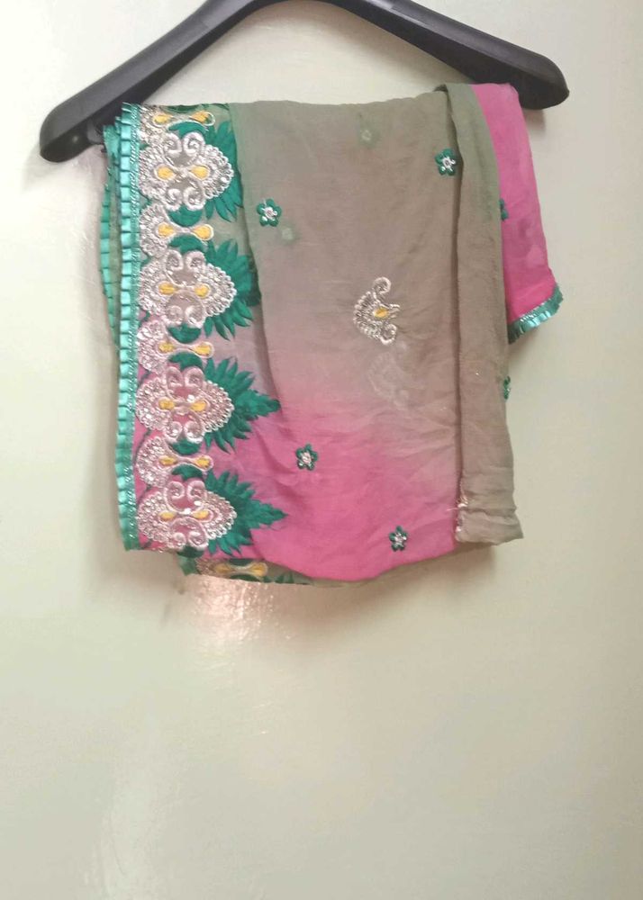 Elegant Embroidered Saree