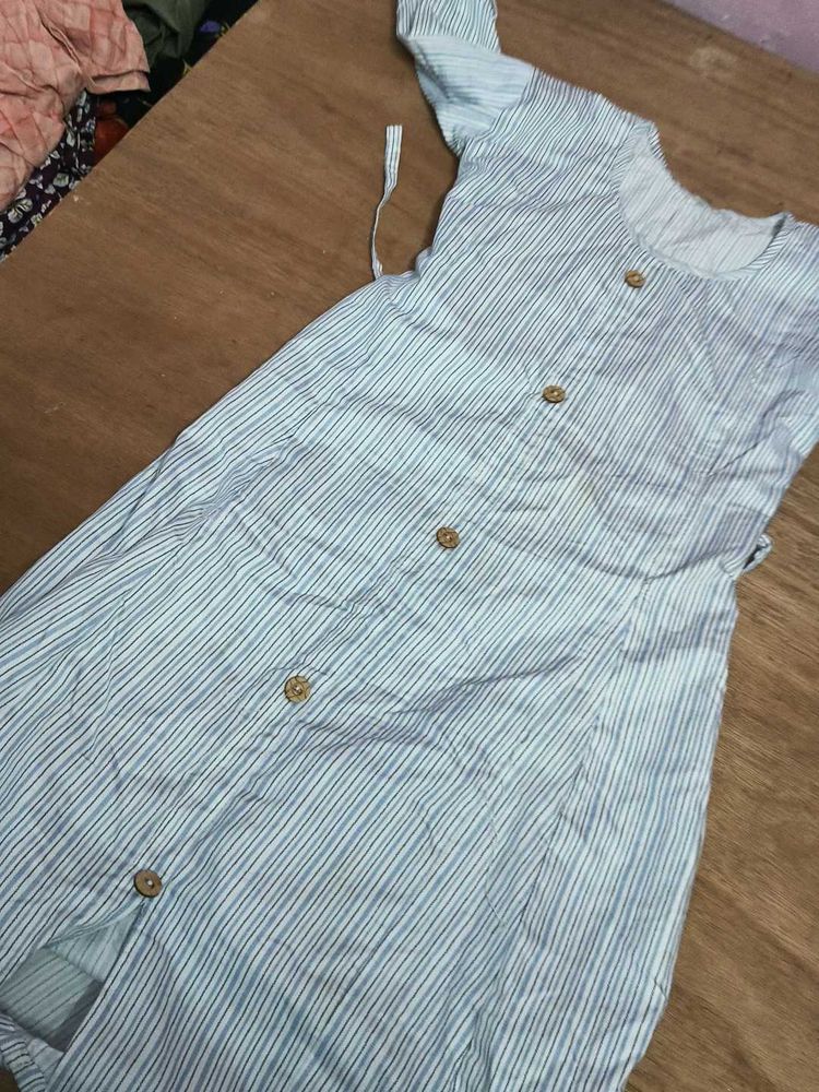 Striped Button-Down Dress