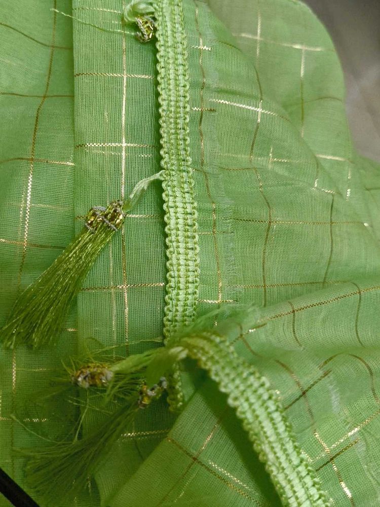 New Saree With Falls Pico Tag