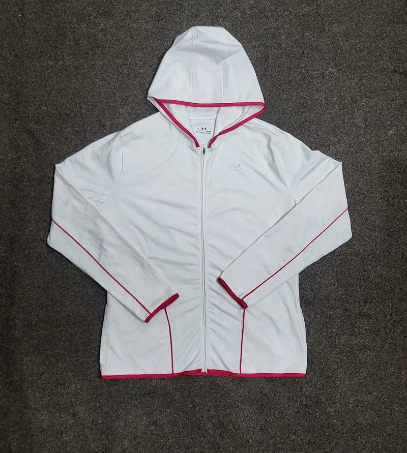 White Zip-Up Hoodie