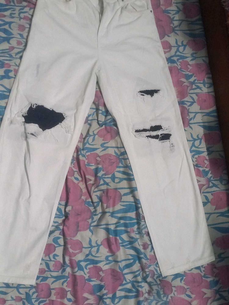 Ripped White Jeans