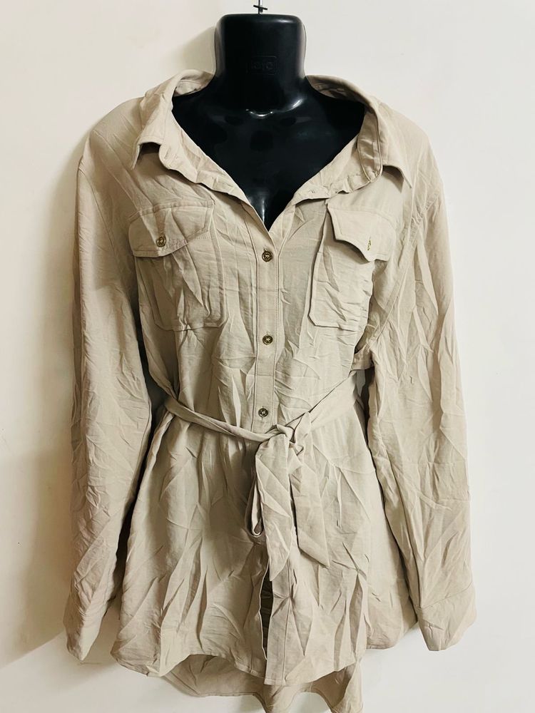 Calvin Klein Shirt Dress With Belt