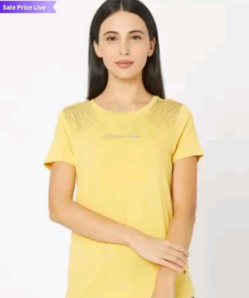 SPYKAR Women Yellow T-shirt