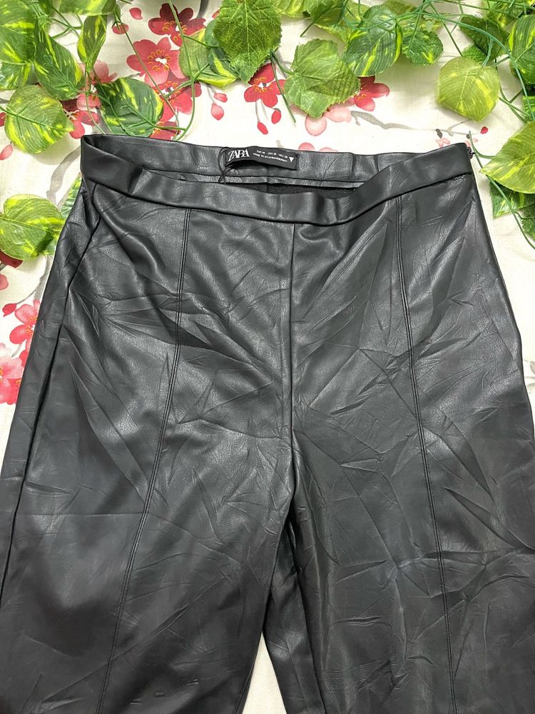 Zara Women’s Black Leather Pants