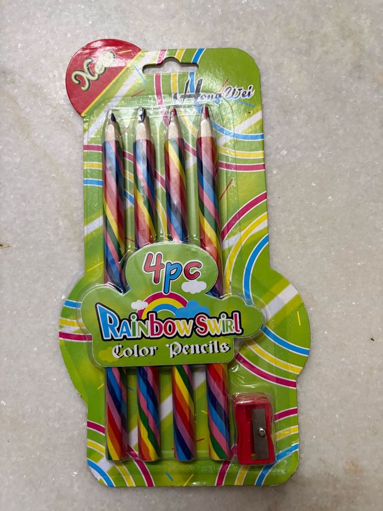 Rainbow Swirl Color Pencils (4pc)
