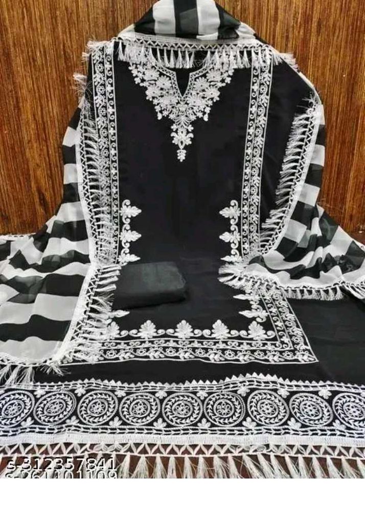Black &amp; White Salwar Suit material