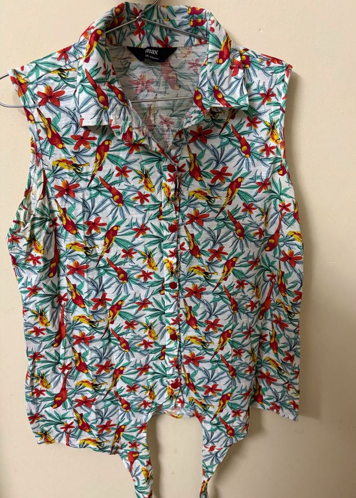 max Tropical Print flower Sleeveless Top