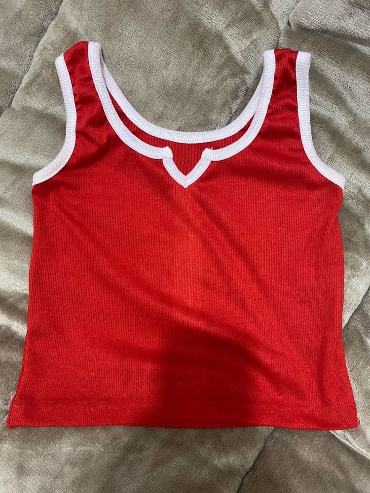 Red &amp; White Tank Top