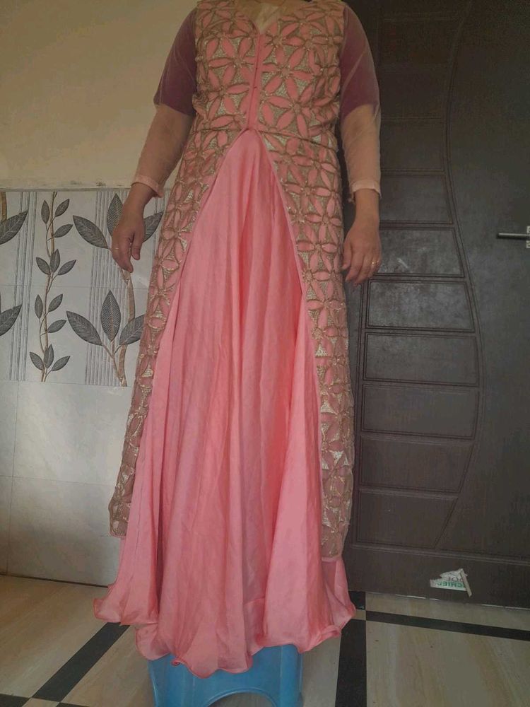 Peach Anarkali Dress