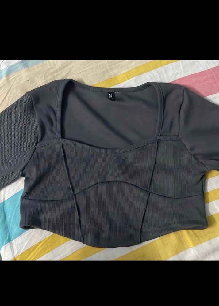 H&amp;M Corset Type Crop Top