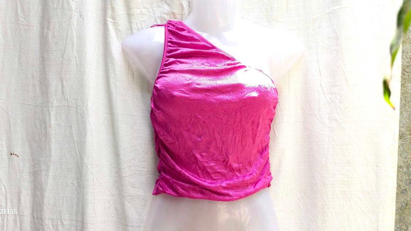 SEXY RUCHED SHINY TOP