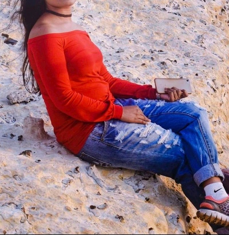Off Shoulder Red Top