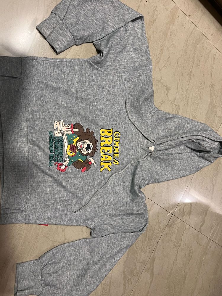 Grey Graphic Hoodie