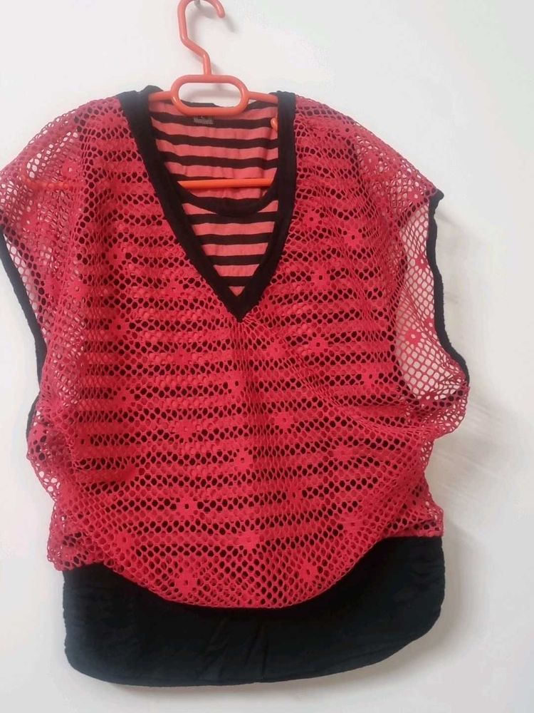 Pink Mesh Top