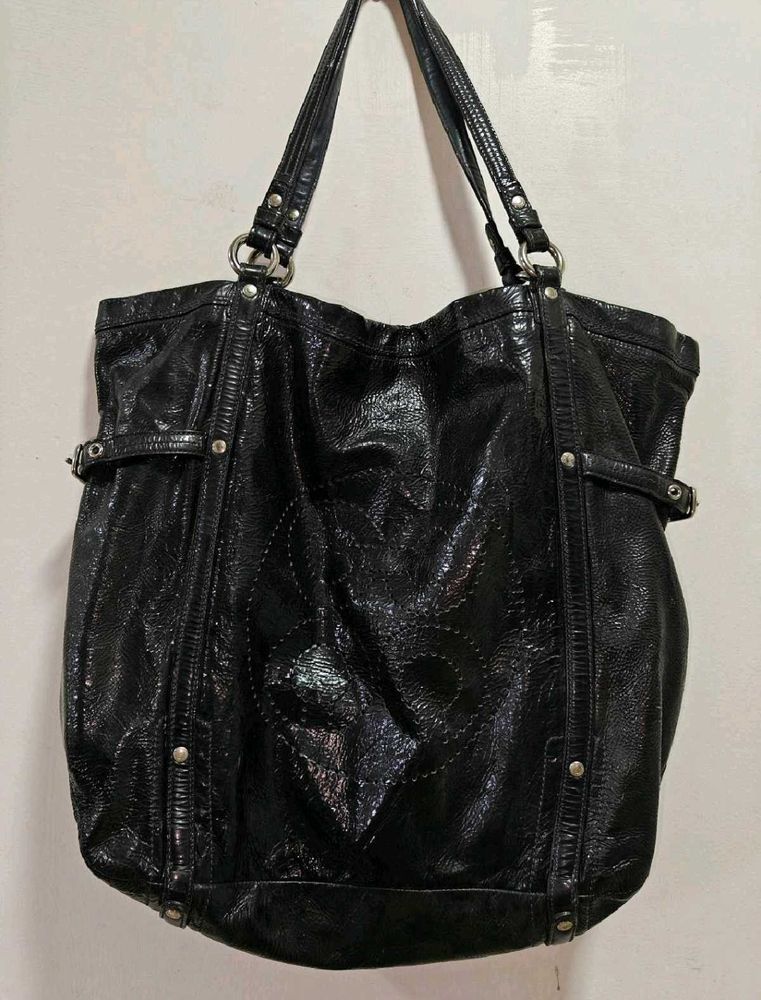 Coach Patent Leather Black Tote Bag