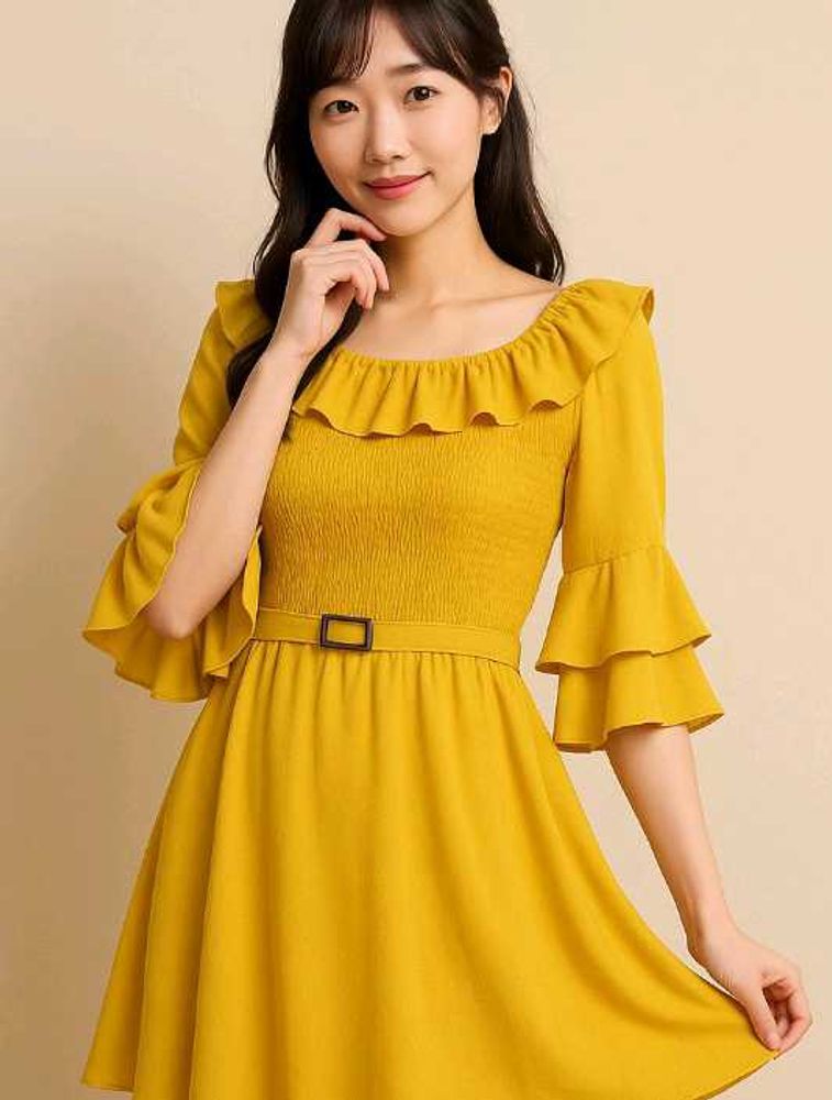 Ruffled Yellow Dress