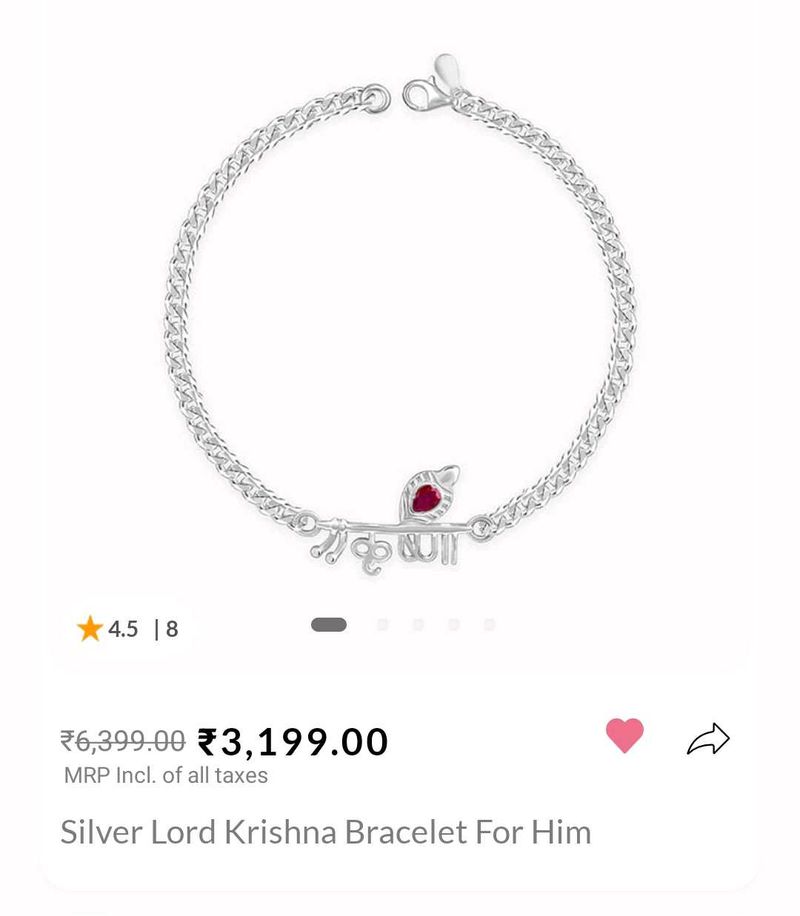 Rakhi Sale 👫Real 925 Silver Lord Krishna Bracelet