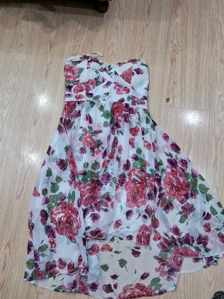 Floral Chiffon Hi-Lo Dress