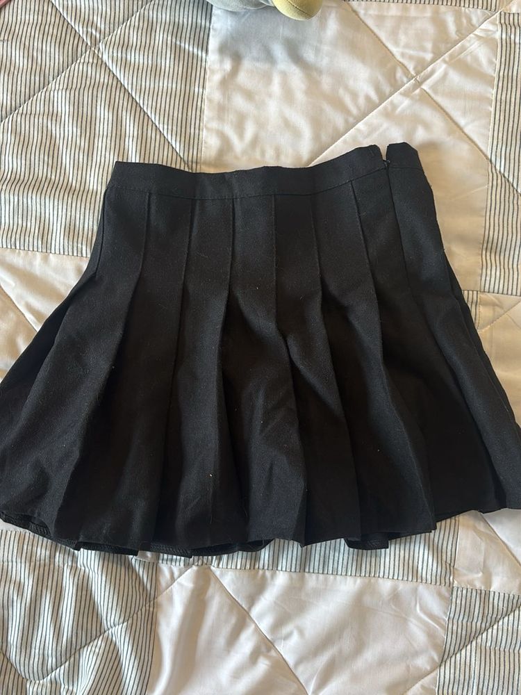 Black Pleated Skirt