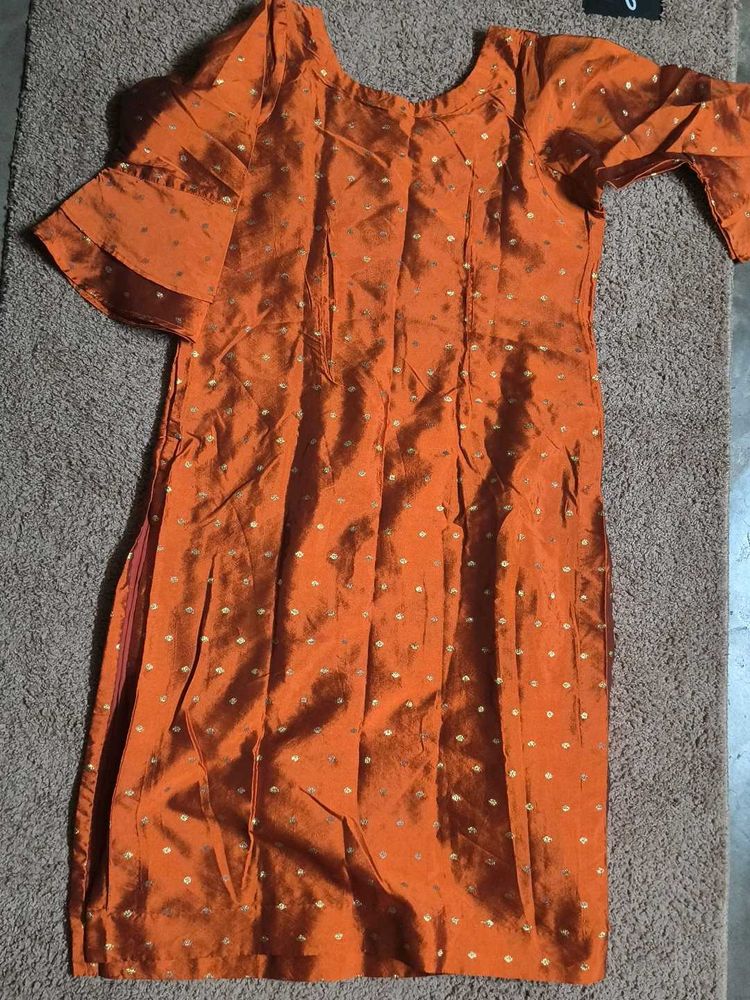 Orange Tunic with Gold Details