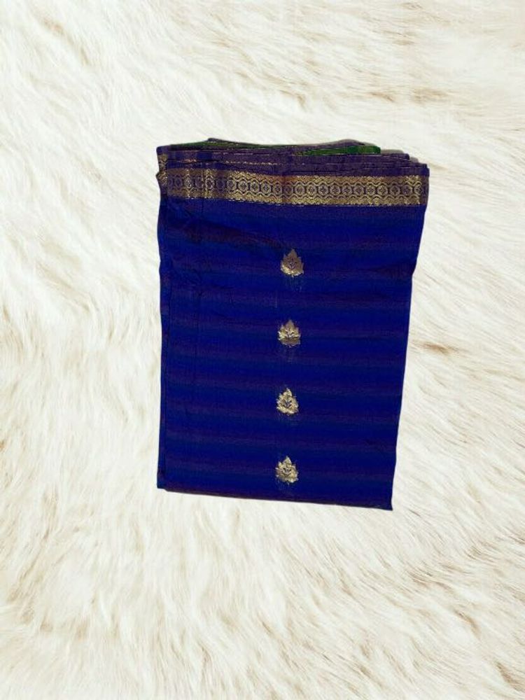 Blue Cotton Silk Saree