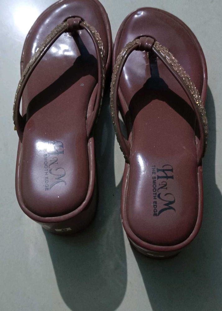 H&amp;M Brown Wedge Sandals