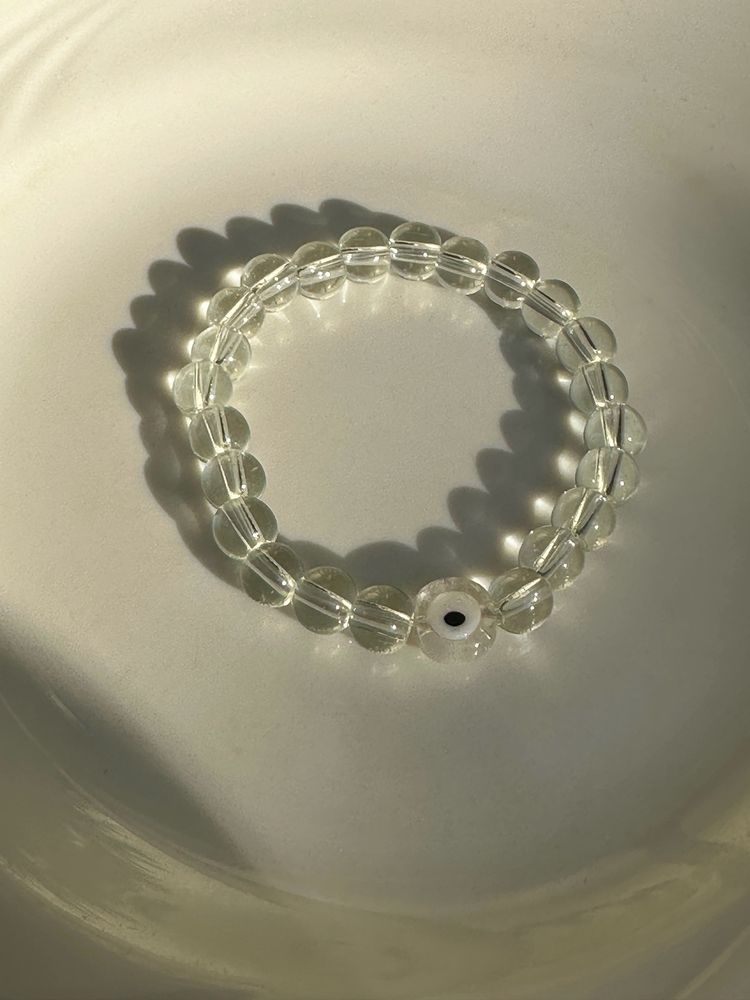 Clear Quarts Evileye Bracelet