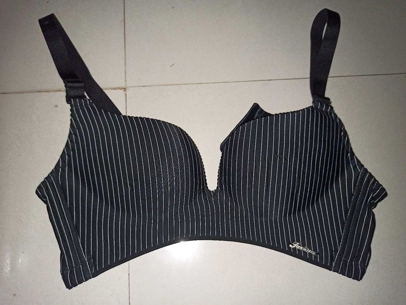 Striped Black Bra