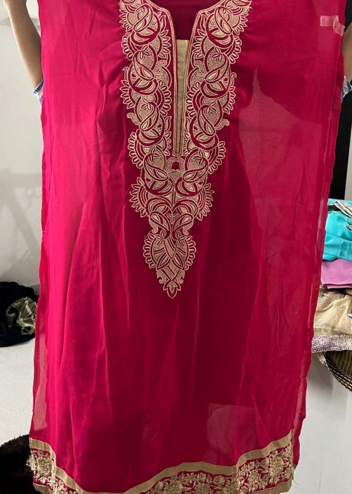 Unstitched Fabric Cut Piece With Embroidery