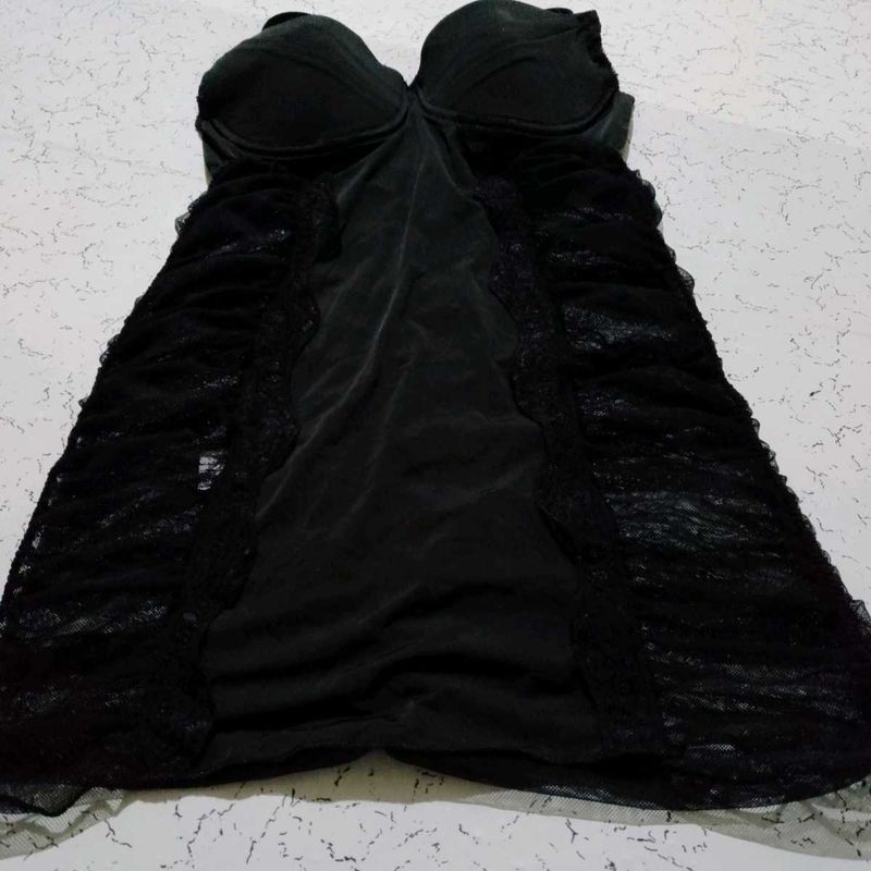 Little Black Dress with Mesh Detail