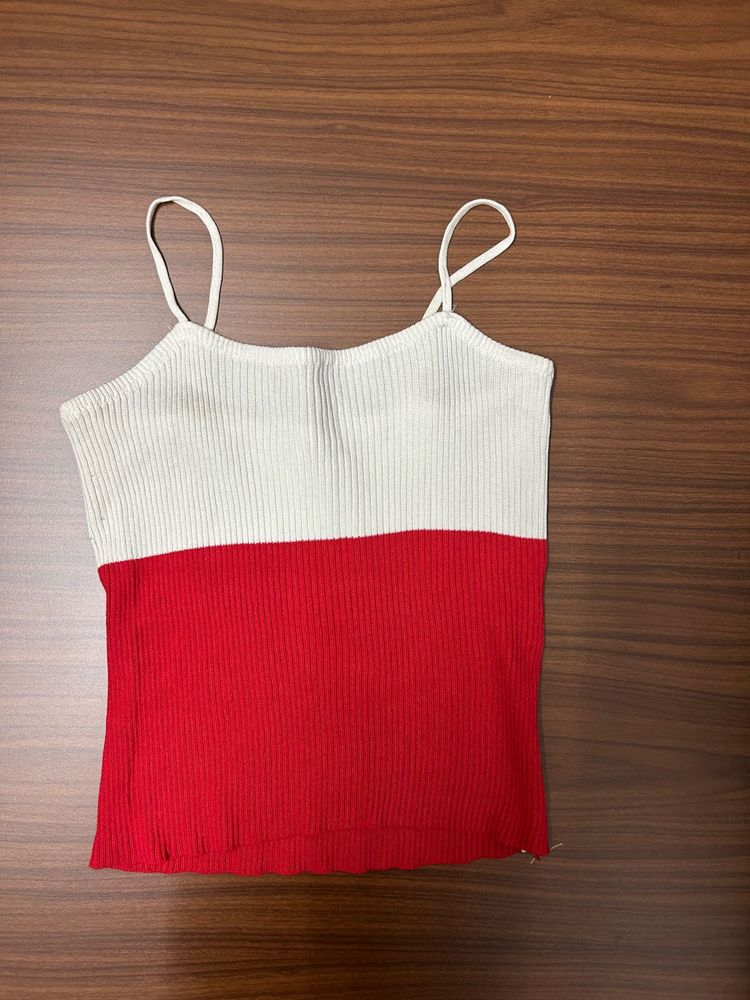 red white cami top